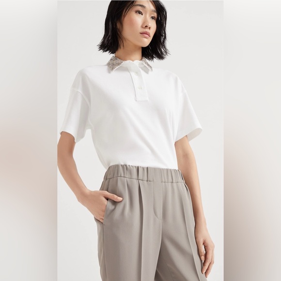 BRUNELLO CUCINELLI Cady Tailored Jogger Trouser Pants Sz US 6 Silk Acetate Crepe